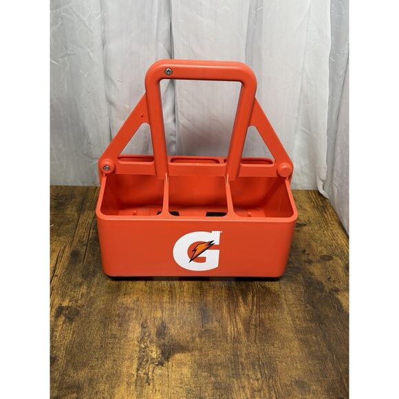 Gatorade 6 Pack 32oz Sports Football Water Squeeze Bottle Carrier Holder Orange - Picture 2 of 10